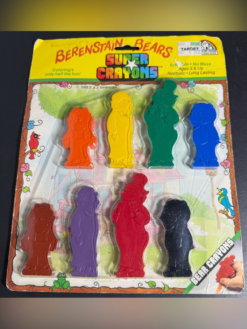 Vintage 1988 Berenstain Bears Super Crayons MOC Random House Target Tag